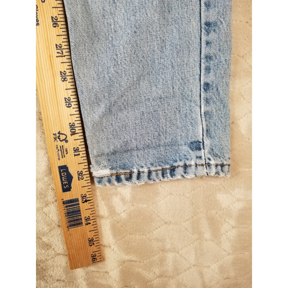 VTG Levis 512 High Rise Slim Tapered Jeans 26x32 USA Custom Painted Floral Faces - Picture 11 of 16